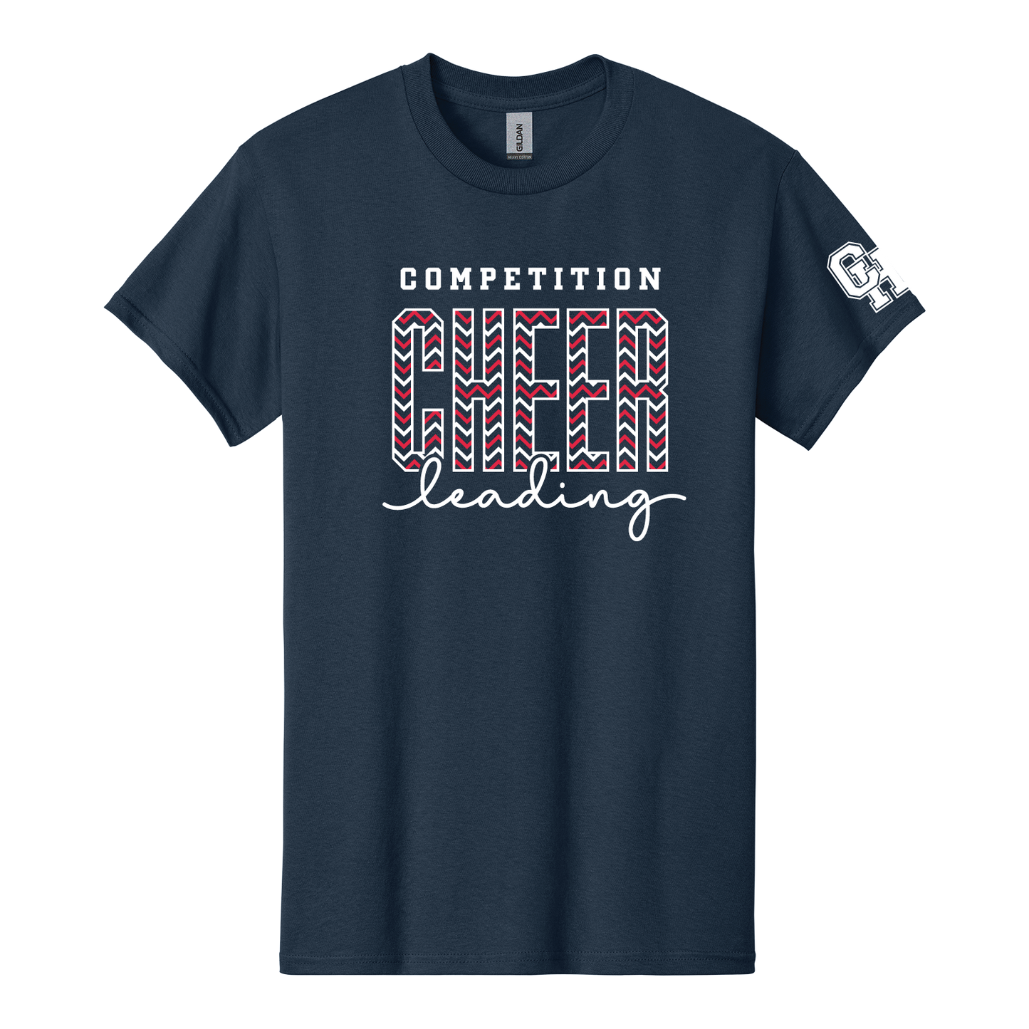 Chevron Cheer Navy T-Shirt