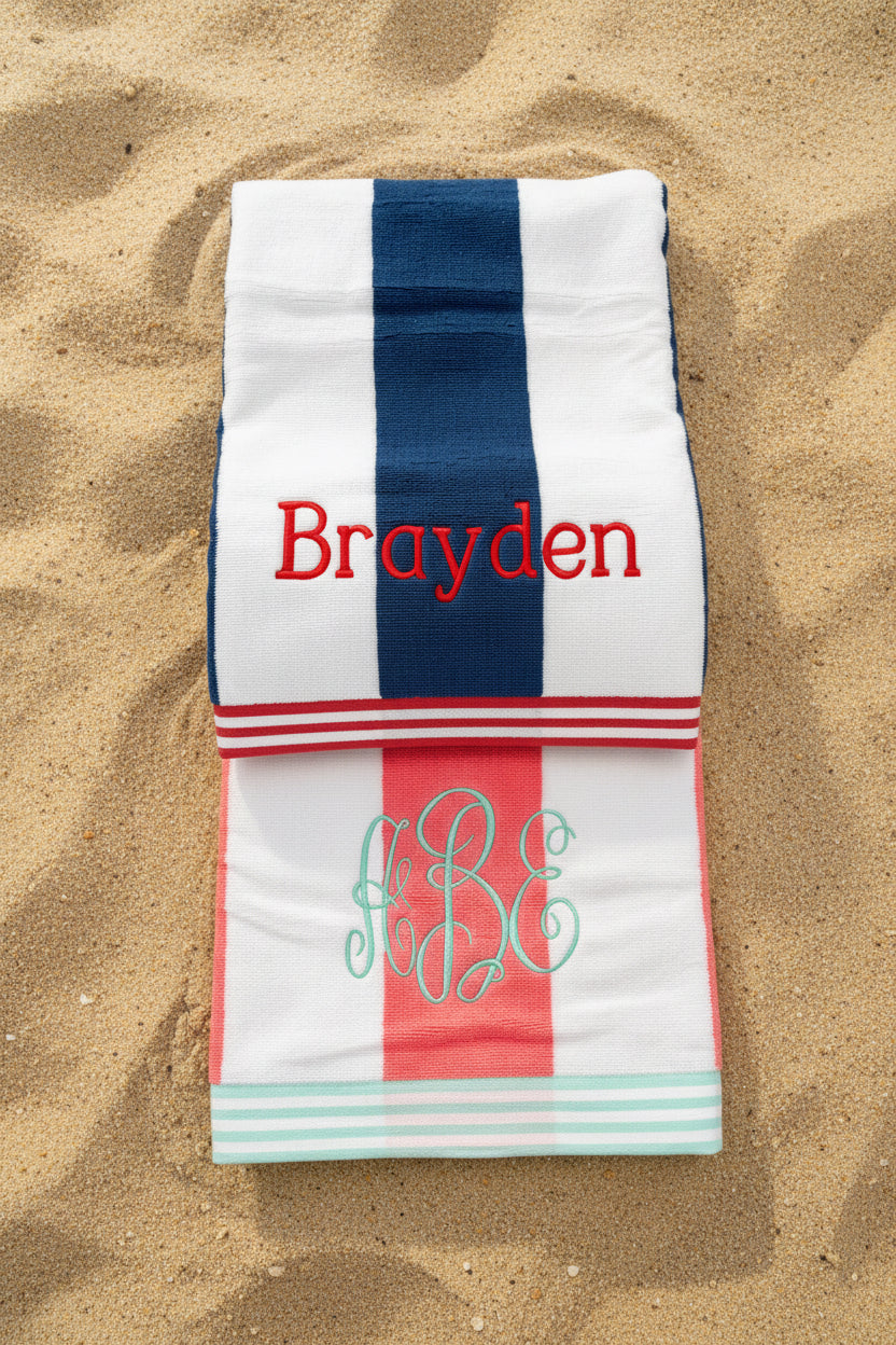 Embroidered Beach Towel 40”x72”