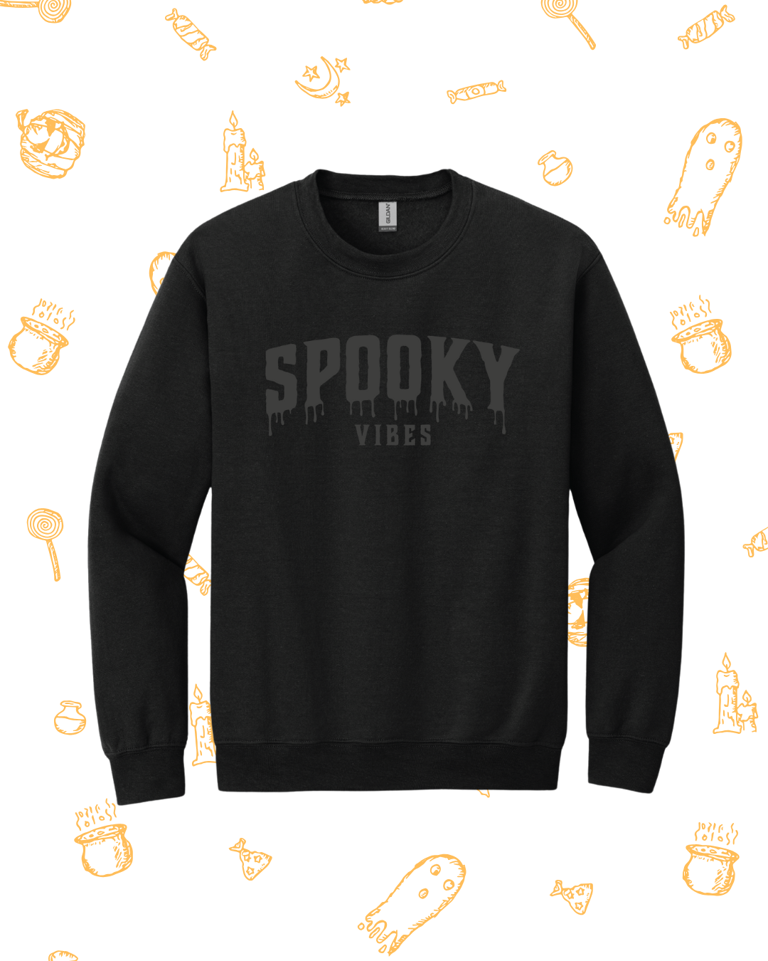 Spooky Vibes Puff Print Sweatshirt Adult