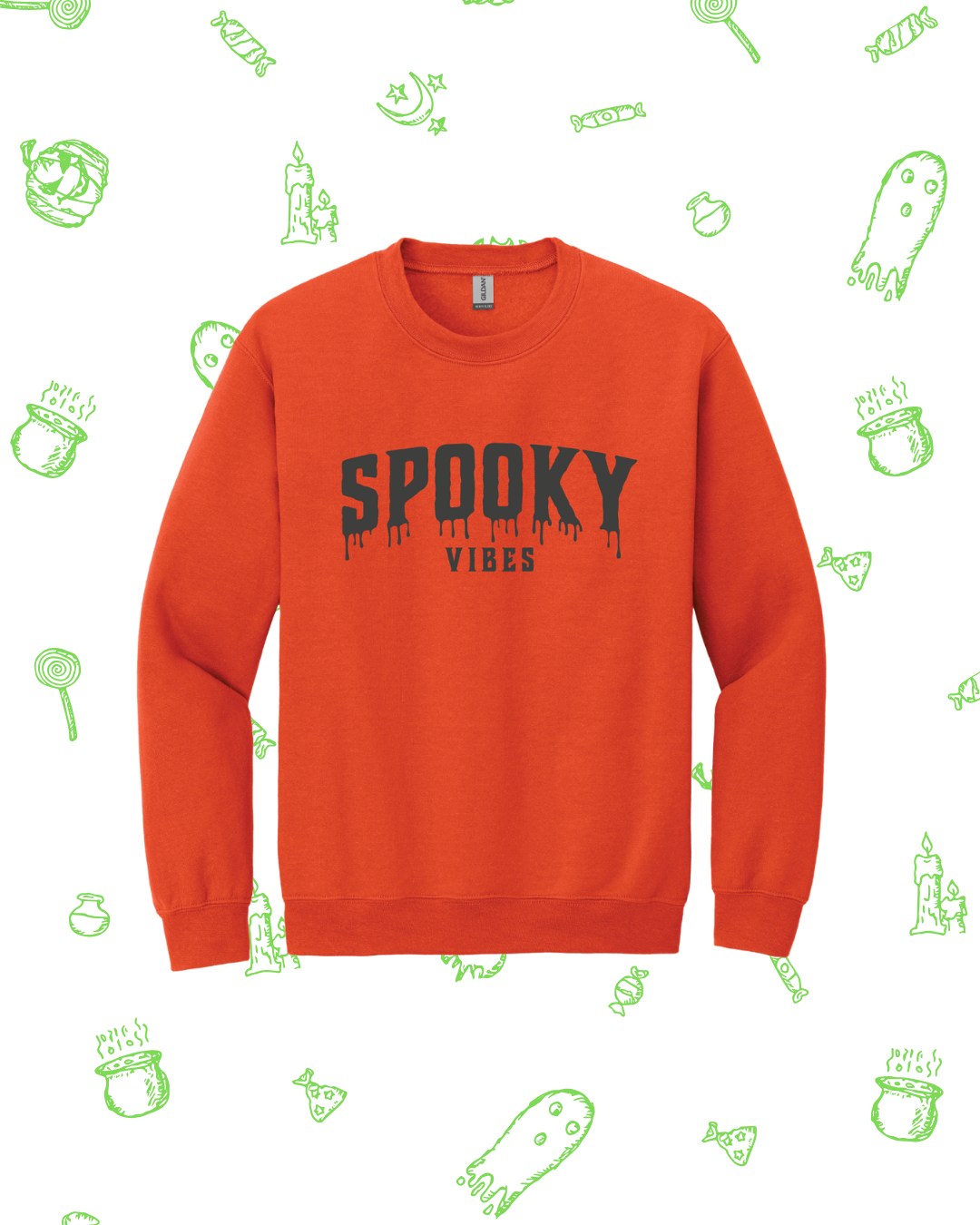 Spooky Vibes Puff Print Sweatshirt Adult